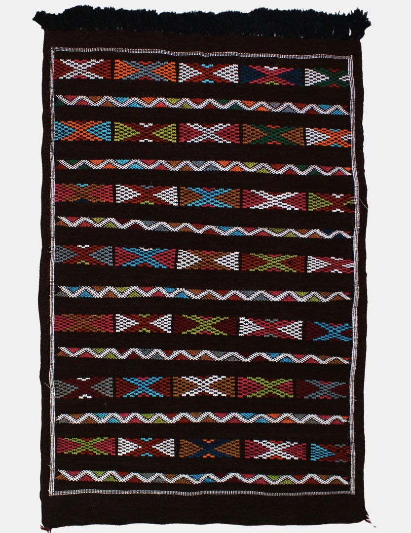 Tapis Berbère Laine Marron Bejaâd