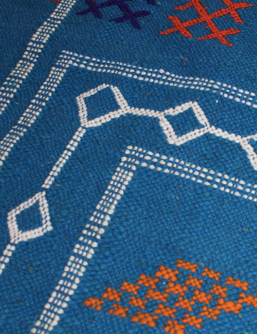 Tapis Berbère Laine Bleu Bejaâd