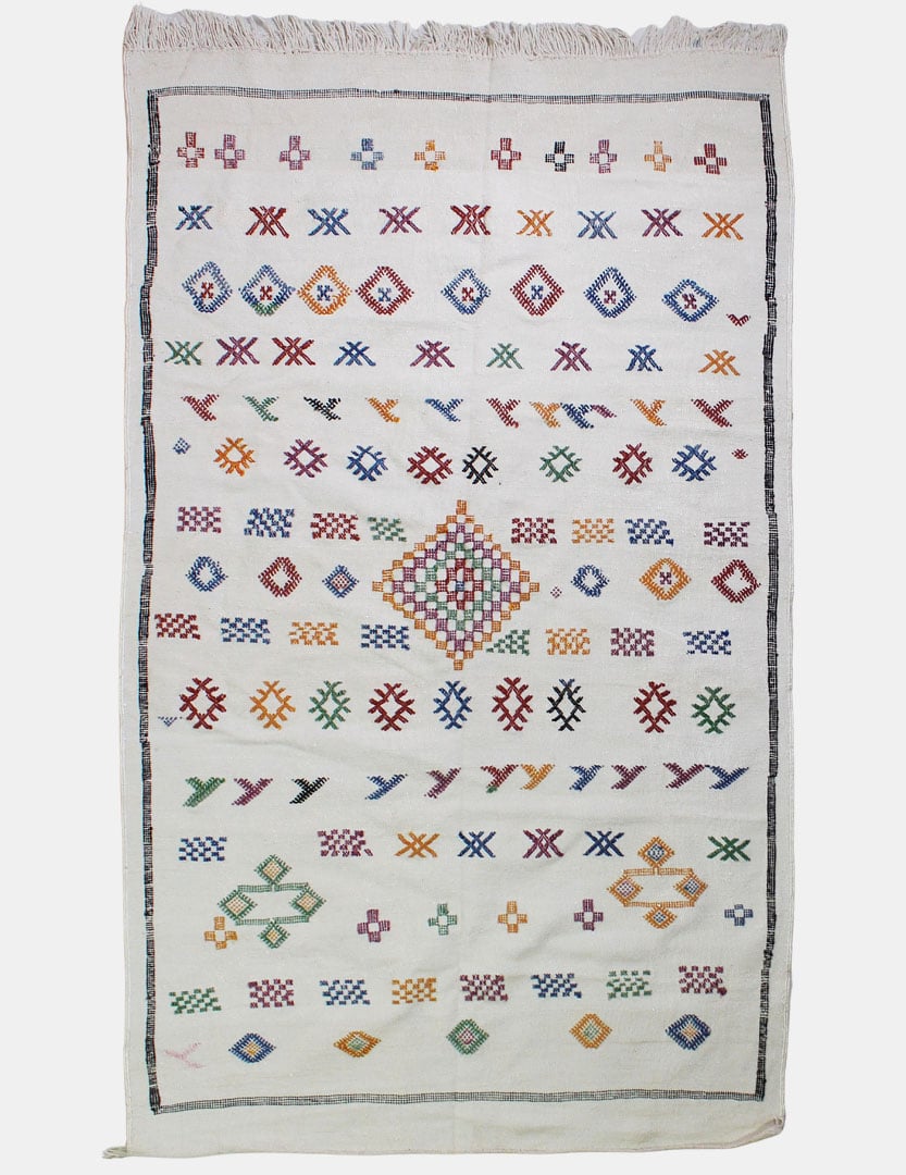 Tapis Berbère Sabra Blanc - Bejaâd