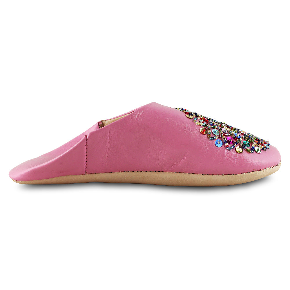 Babouche chausson en paillette Rose