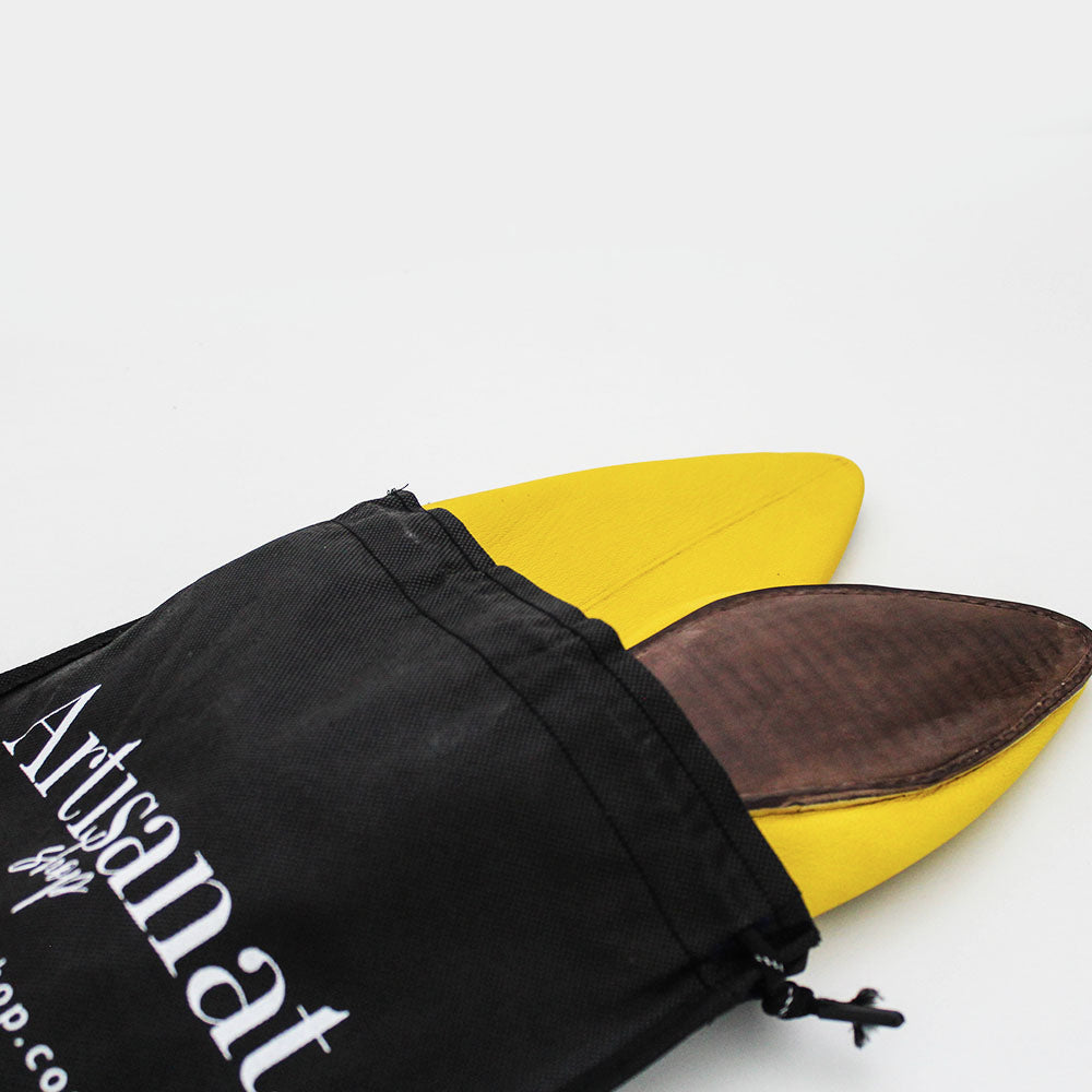 Babouche Classique cuir jaune