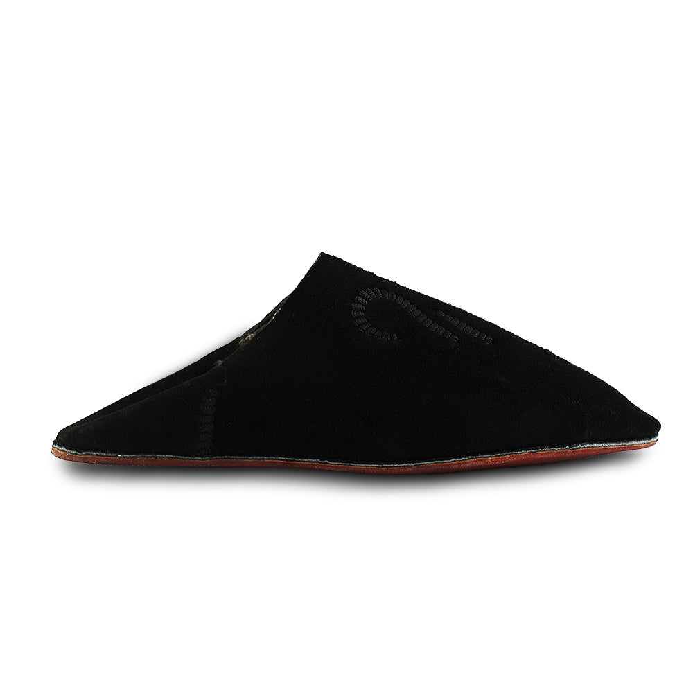 Babouche en Daim noir