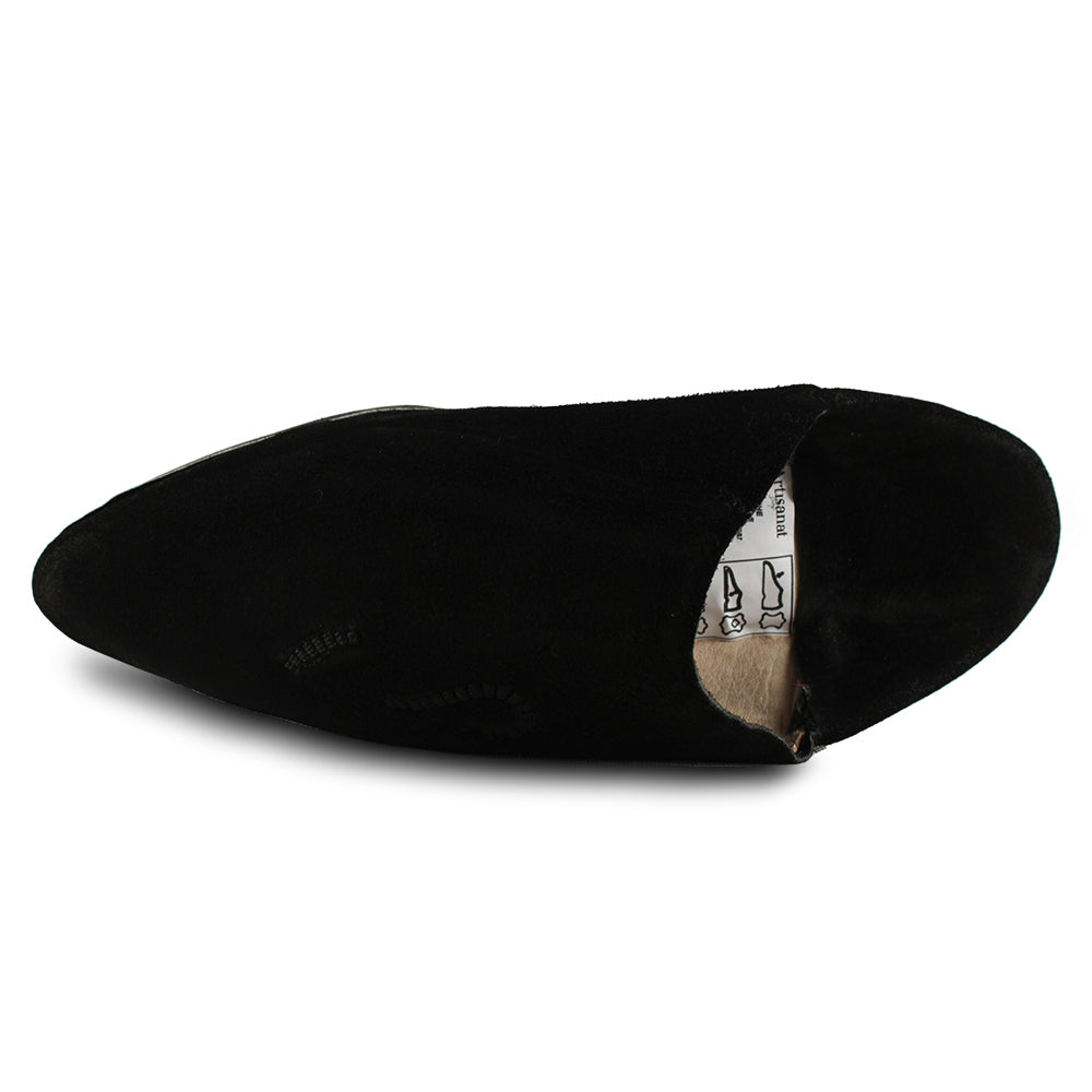 Babouche homme en daim noir