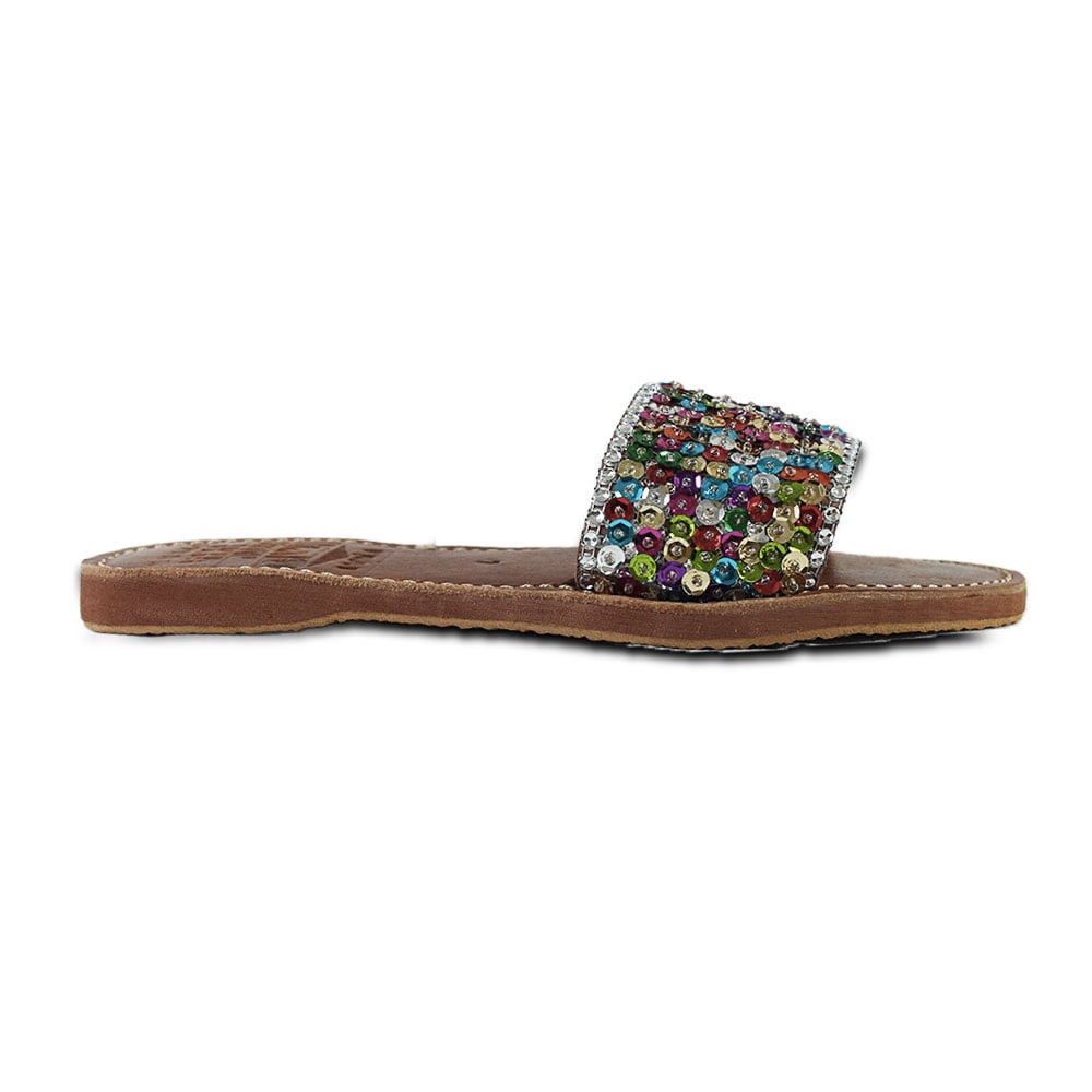 Sandale simple en cuir & Paillette