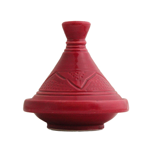 Tajine gravé rouge carmin
