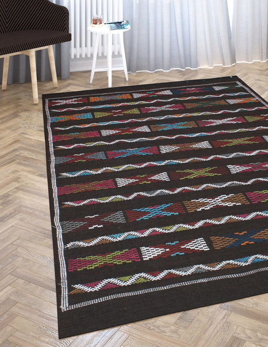 Tapis Berbère Laine Marron Bejaâd