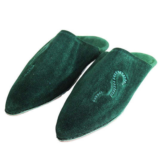 Babouche en daim Vert