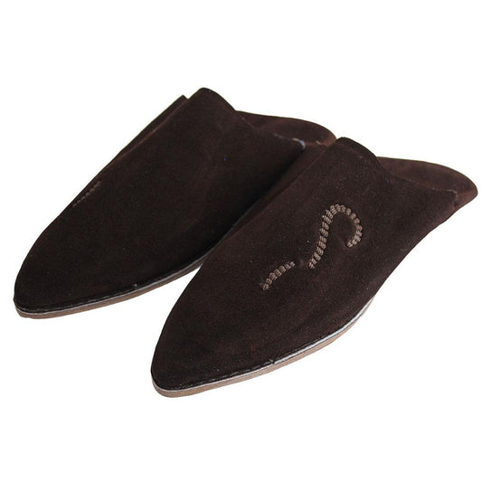 Babouche en daim Marron