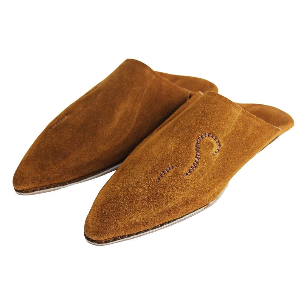 Babouche homme en daim Marron Tabac