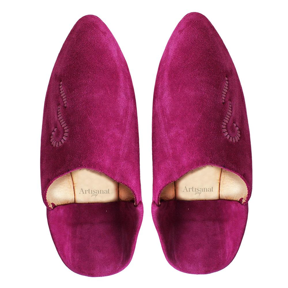 Babouche en Daim Fuchsia