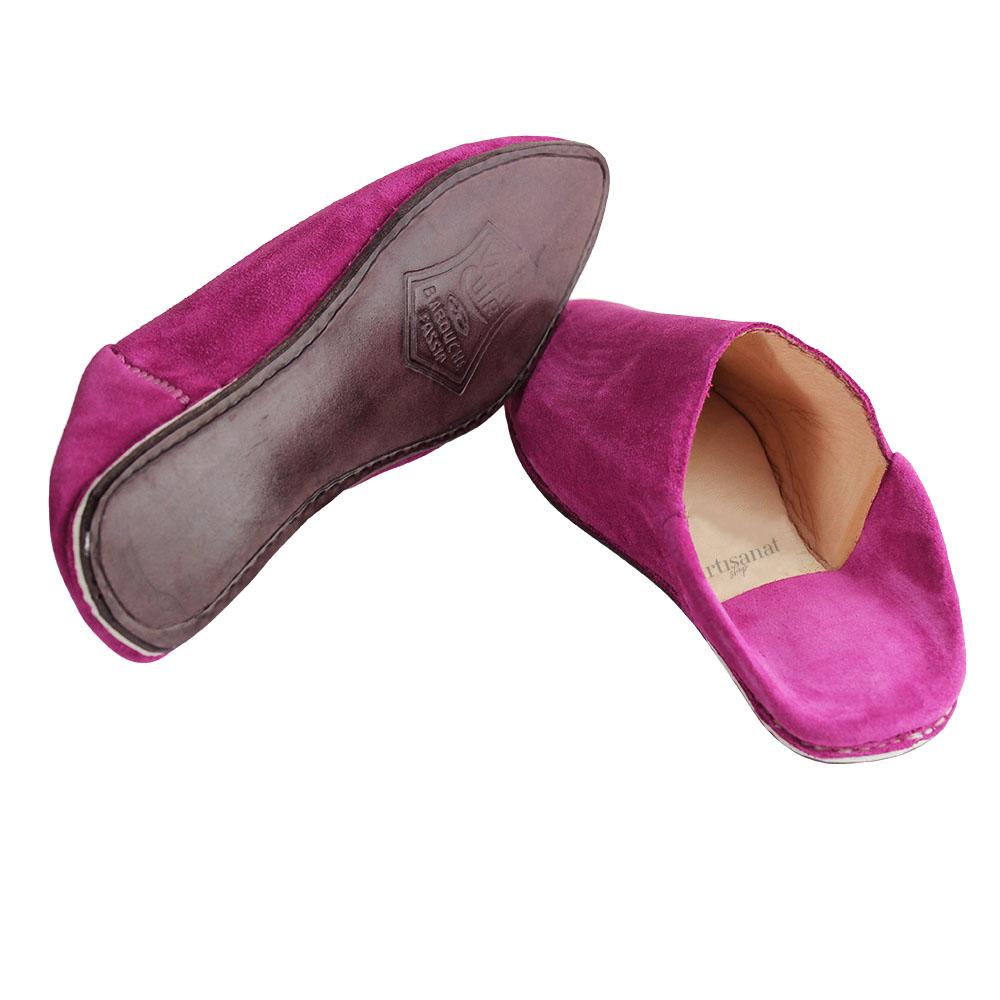 Babouche en Daim Fuchsia