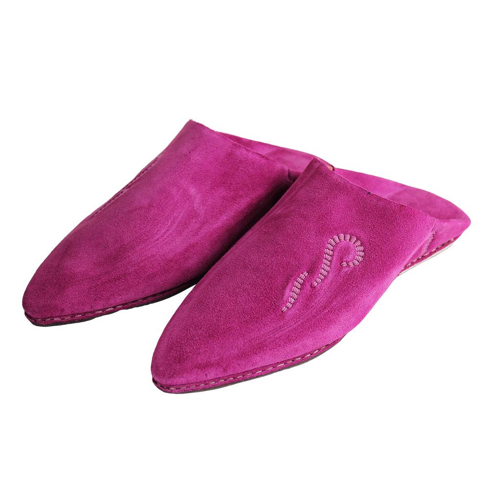 Babouche en Daim Fuchsia