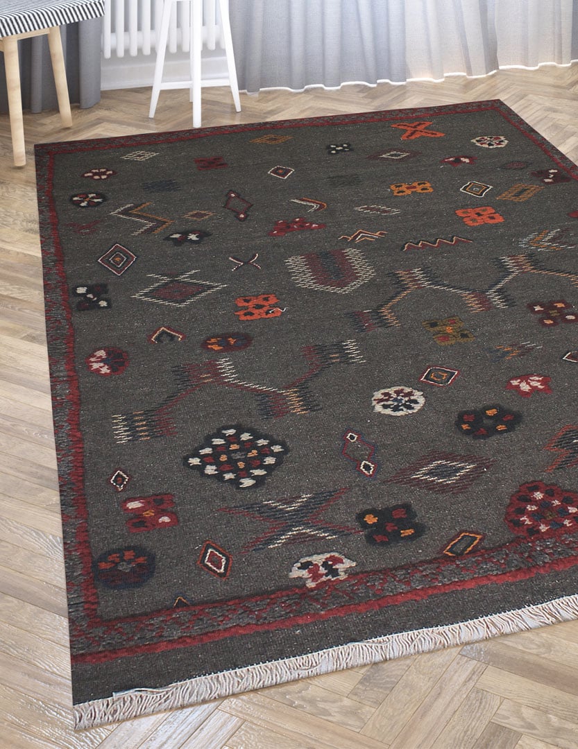 Saharan Rug Grey Wool