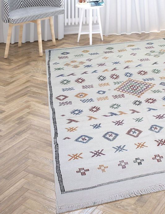 Tapis Berbère Sabra Blanc - Bejaâd