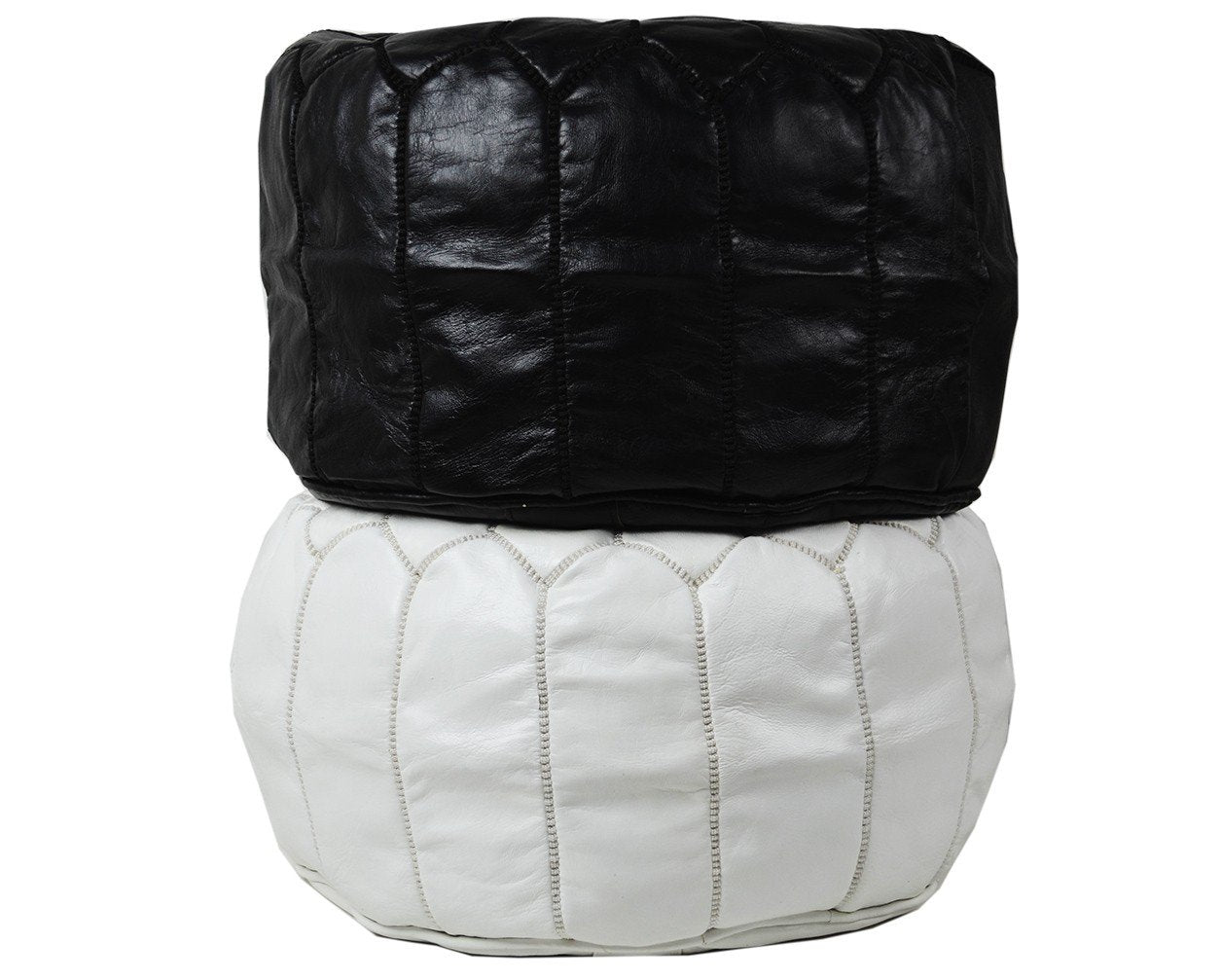 Large black and white pouffe