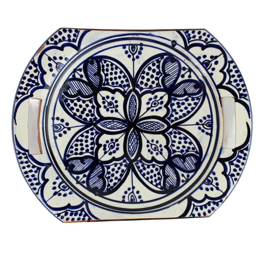 Assiette ovale Argile Bleu