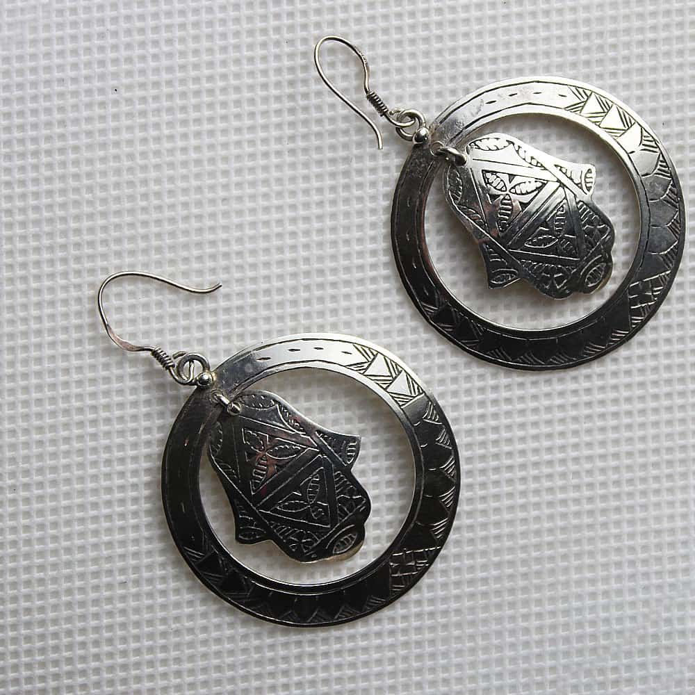 Boucles berbères argent 800 Khmissa