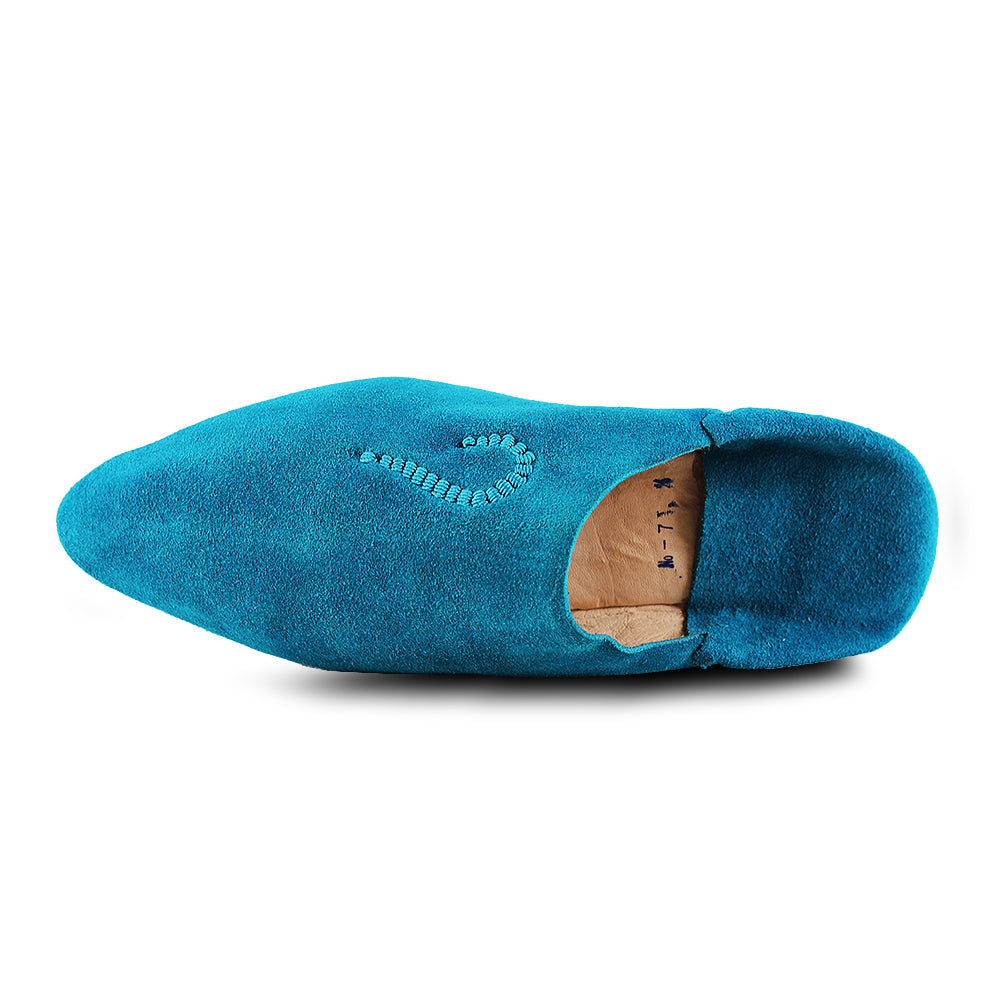 Babouche en Daim turquoise