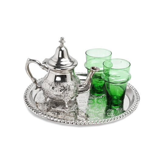 Petit Service à thé marocain Émeraude