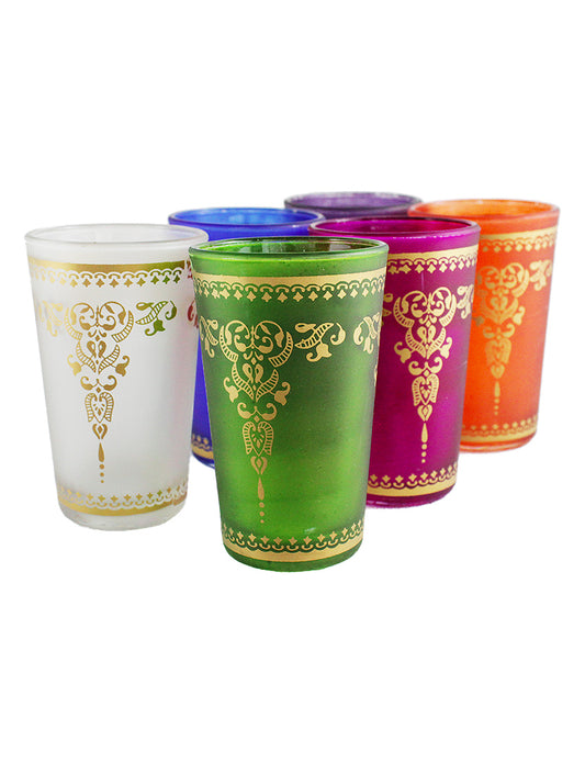 Lot 6 Verres à thé Marocain couleurs mates