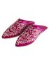 Fuchsia slippers perforated leather