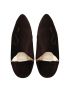 Brown suede slippers dagger pattern