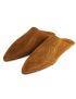Tobacco-brown suede slippers