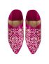 Fuchsia slippers perforated leather