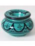 Turquoise colored clay ashtray