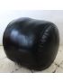 Pouf Fez black leather stool