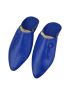 Women's pointed leather slippers Blue