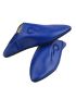 Women's pointed leather slippers Blue