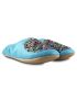 Sequined blue leather slippers