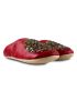 Sequined red leather slippers
