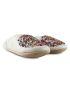 Sequined white leather slippers