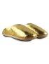 Simple golden leather slippers